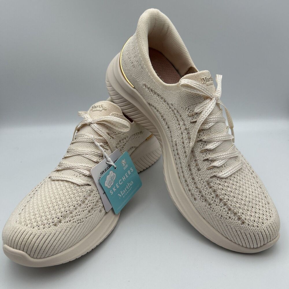 Skechers Arch Fit Ultra Flex 3.0 Womens Sz 10 Beige Gold Running Shoes Sneakers